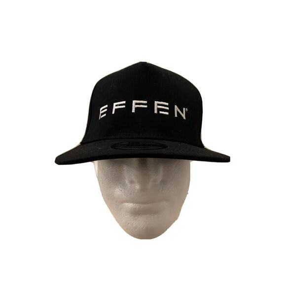 New Era Mens Black EFFEN 39Thirty Drink Responsibly Fitted Hat Size Small-Medium - Picture 1 of 12
